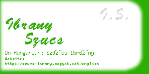ibrany szucs business card
